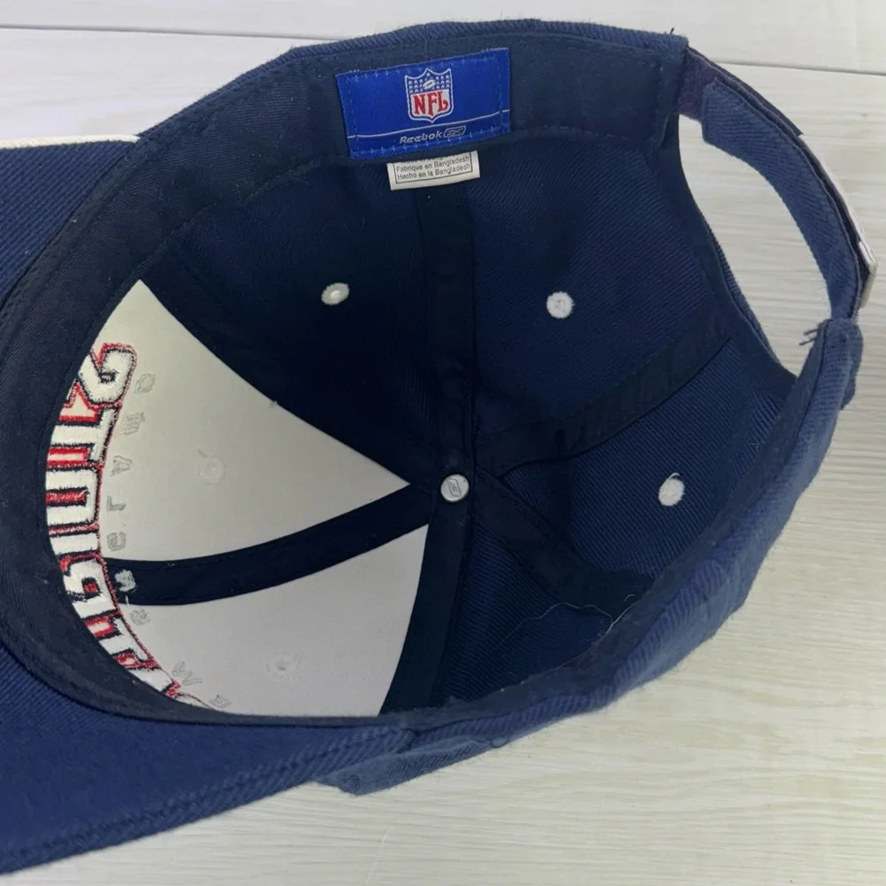 New England Patriots Hat Cap Blue Adjustable Strap Embroidered NFL Reebok - Picture 4 of 5